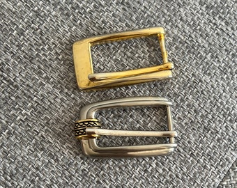 Vintage set of belt buckles gold and silver ornate for skinny belts, vintage supplies