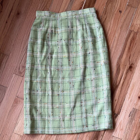 Vintage 80s Carlisle plaid wool skirt size 8 / li… - image 3