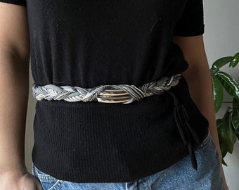Vintage 80s Rope Belt With Silver Medallion - Etsy display picture 2