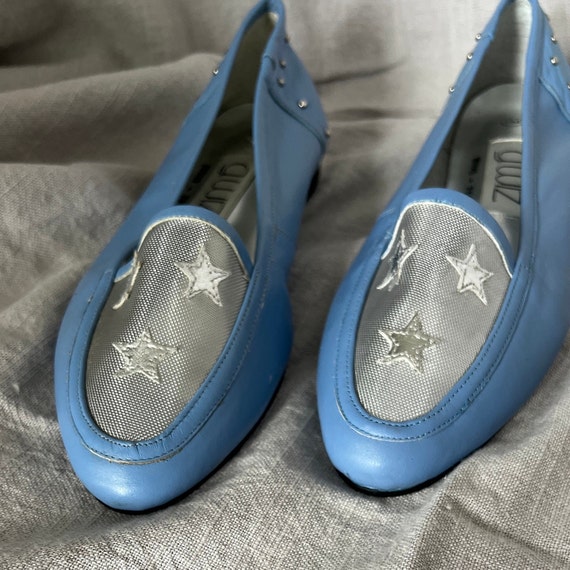 Vintage 80s G. Wiz blue leather loafer shoe, summ… - image 5