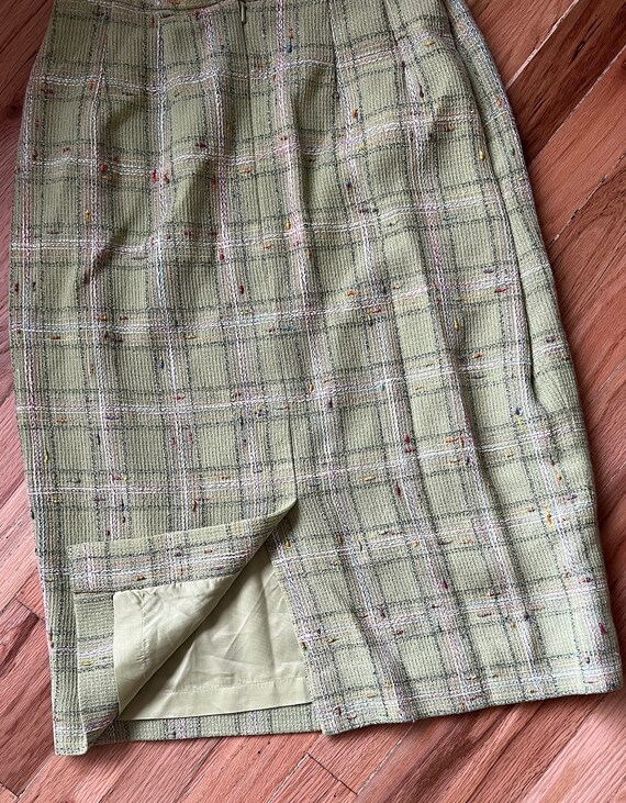 Vintage 80s Carlisle plaid wool skirt size 8 / li… - image 8