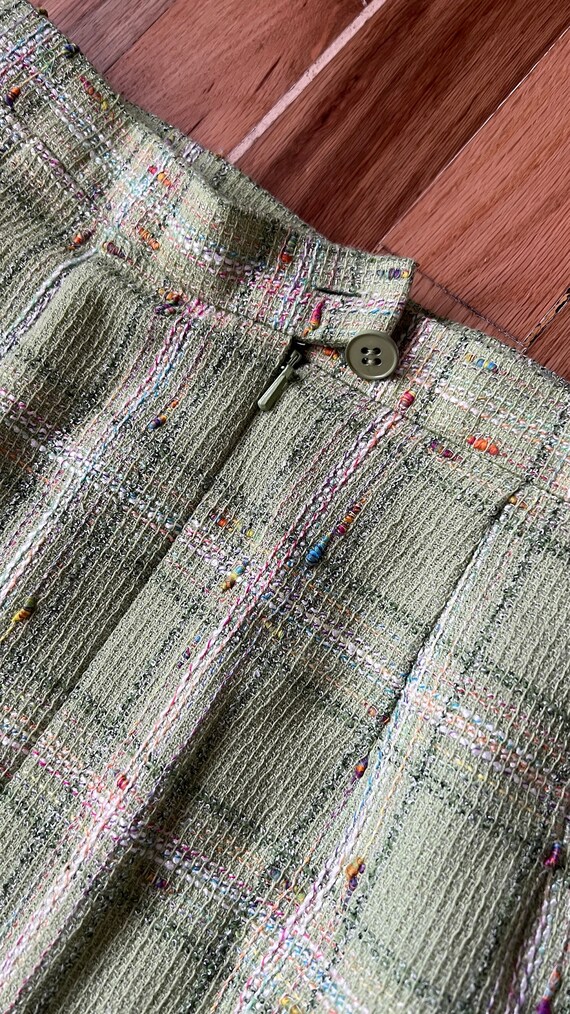 Vintage 80s Carlisle plaid wool skirt size 8 / li… - image 7