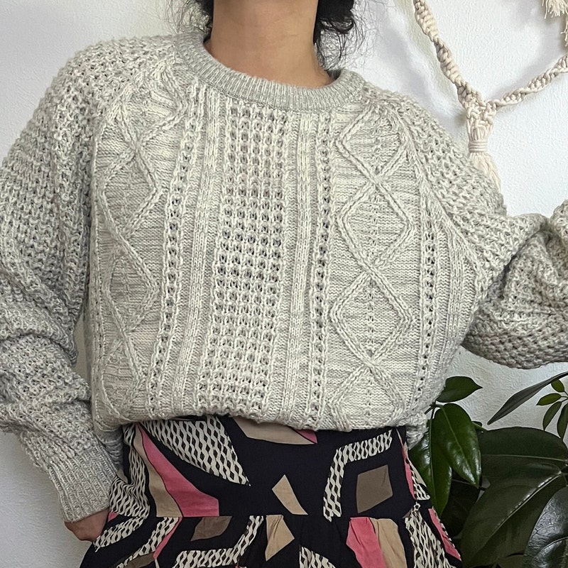 Classic Cable Knit Textured Zipper Sweater