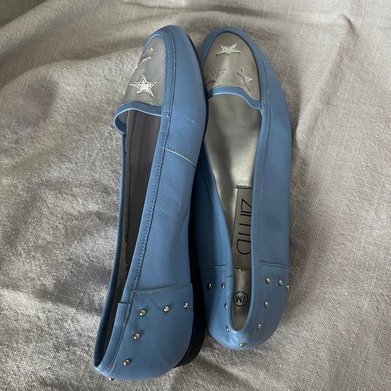 Vintage 80s G. Wiz blue leather loafer shoe, summ… - image 9