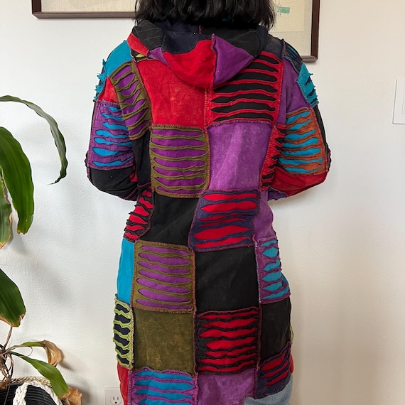 Y2K Patchwork Zip Jacket Psychedelic Festival Coa… - image 5