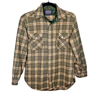 Pendleton Virgin Wool Plaid Board Shirt Mens Medium Workwear Outdoor Flannel