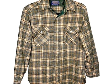 Pendleton Virgin Wool Plaid Board Shirt Mens Medium Workwear Outdoor Flannel