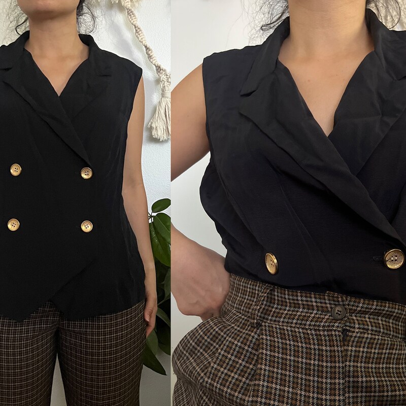 PATTERNED SATIN DOUBLE BREASTED VEST