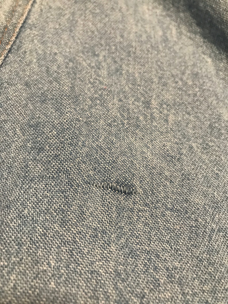 Vintage 90s denim button down shirt dress XL light blue midi image 9