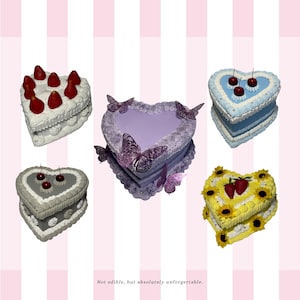 Custom Vintage Heart Cake Trinket Box (Medium Size)