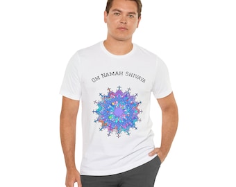 Blue Mandala Om Namah Shivaya Unisex T-Shirt, Meditation Yoga Spiritual Tee, Positive Vibes Mantra Shirt, Mind Body Soul Cleansing Top,
