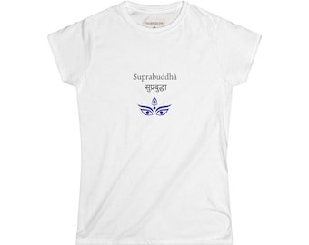 Enlightened Women's Suprabuddha Soft Style Yoga Tee, Shaiva Tantra Meditation Tshirt, Yoga Shirt, Mindfulness Top, Spiritual Clothing