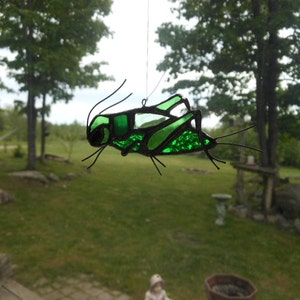 cricket stained glass suncatcher