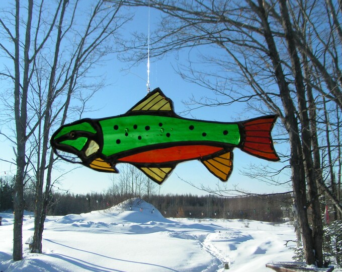 Brook Trout Stained Glass Suncatcher Etsy