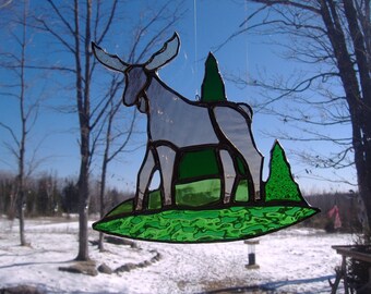 Moose stained glass suncatcher