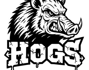 Hogs Sport Team Logo (svg, eps, dxf, png, pdf) (Instant Download)