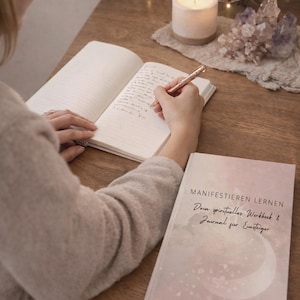 Manifestieren lernen – dein spirituelles Workbook & Journal für Einsteiger | Gesetz der Anziehung, Mindset und Affirmationen (PDF Download)