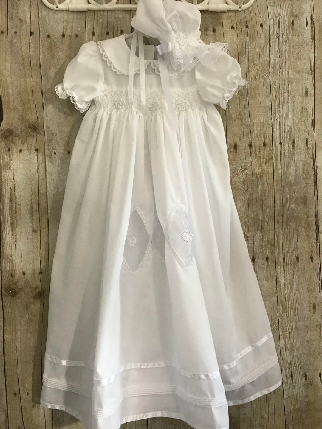Smocked 3 Piece Christening Outfit for Baby Girl - Etsy