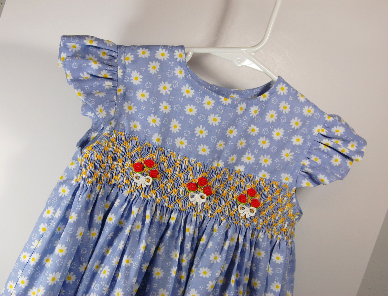 Pumpkin Floral Smocking Dress main image 0
