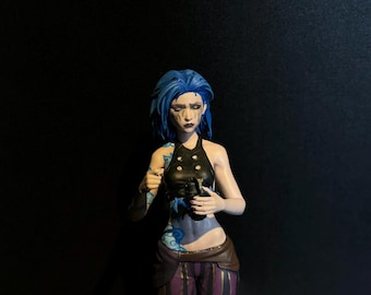 Handmade Jinx Resin Statue – League of Legends Gamer Collectible (25cm)