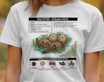 Sea Otter T-Shirt, Retro Ocean Wildlife Sweatshirt, Animal Lover Gift, Sea Otter Illustration, Coastal Marine Life Comfort Colors Shirt