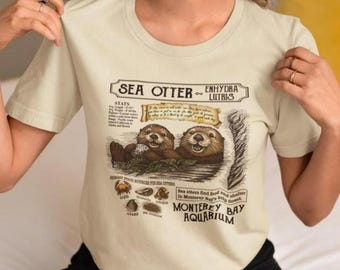 Comfort Colors Shirt, Monterey Bay Aquarium Vintage T-Shirt, Coastal Aesthetic Sweatshirt, Vintage Replica Otter Shirt, Sea Otter Shirt