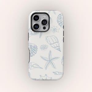 Summer Coastal Seashell Phone Case, Coastal Phone Case, Summer Vacation Sea Phone Case, iPhone 16 15 14 13 Pro Max XS, Samsung S25 S24 Ultra