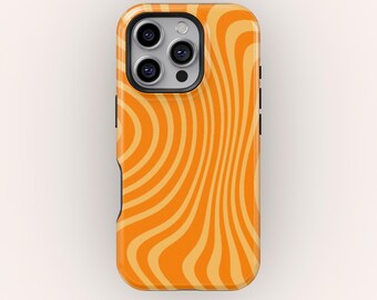 Groovy Wavy Orange & Yellow Abstract Phone Case