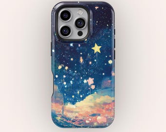Blue Night Moon Phone Case,Star Phone Case, Fashion Phone Case, iPhone 17 16 15 14 13 12 Pro Max XS, Samsung Galaxy S25 S24 S23 S22 FE Ultra