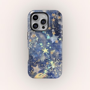 Funda para teléfono con collage de estrellas Y2K, diseño de patchwork celestial con destellos nocturnos para iPhone 16, 15 Pro Max, XS, iPhone 13, 12 Mini y Samsung S25.