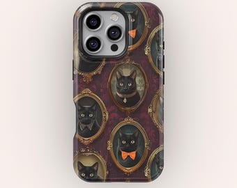 Vintage Cat Photo Frame Collage Phone Case for iPhone 17 16 15 14 13 Pro Max Case, Animal Pet Lover Protective Cover for Samsung Galaxy S25