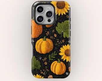 Pumpkin Sunflower Phone Case: Fall Halloween iPhone Samsung Cover