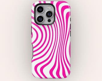 Groovy Pink & White Abstract Phone Case: iPhone, Galaxy