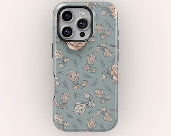 Vintage Boho Phone Case, Botanical Phone Case Floral Aesthetic iPhone 17 16 15 14 13 12 Pro Max XS, Samsung Galaxy S25 S24 S23 S22 S21 Ultra