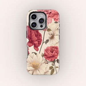 Retro Floral Phone Case: Romantic Rhythm Design, iPhone & Samsung
