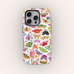 Butterfly Aesthetic Design MagSafe Phone Case for iPhone 17 16 15 14 13 12 11 Pro Max, Colorful Insect Butterfly Cover for Samsung S25 Ultra