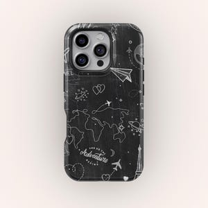 Trendy Preppy Collage Phone Case: Sun & Celestial Design