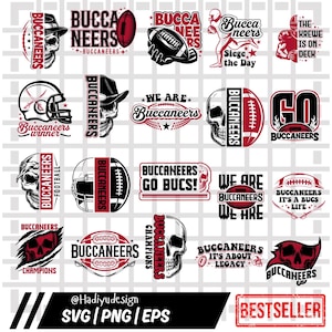 Paquete de SVG, PNG y EPS de fútbol americano de los Buccaneers (descarga digital)
