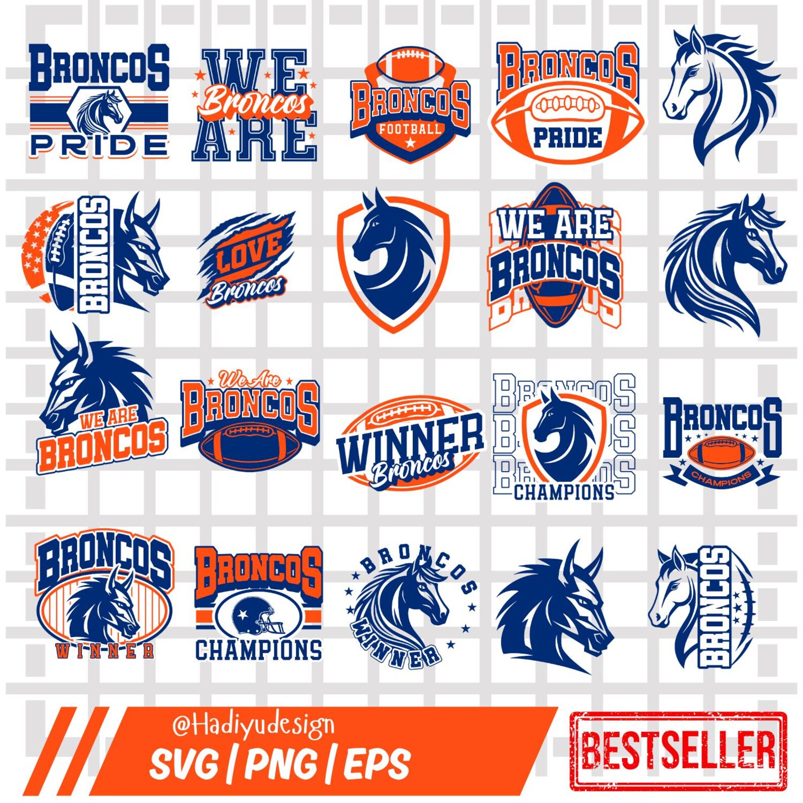 Broncos SVG Cricut, Broncos Cutfile, 20 Broncos SVG Bundle, Broncos Svg ...