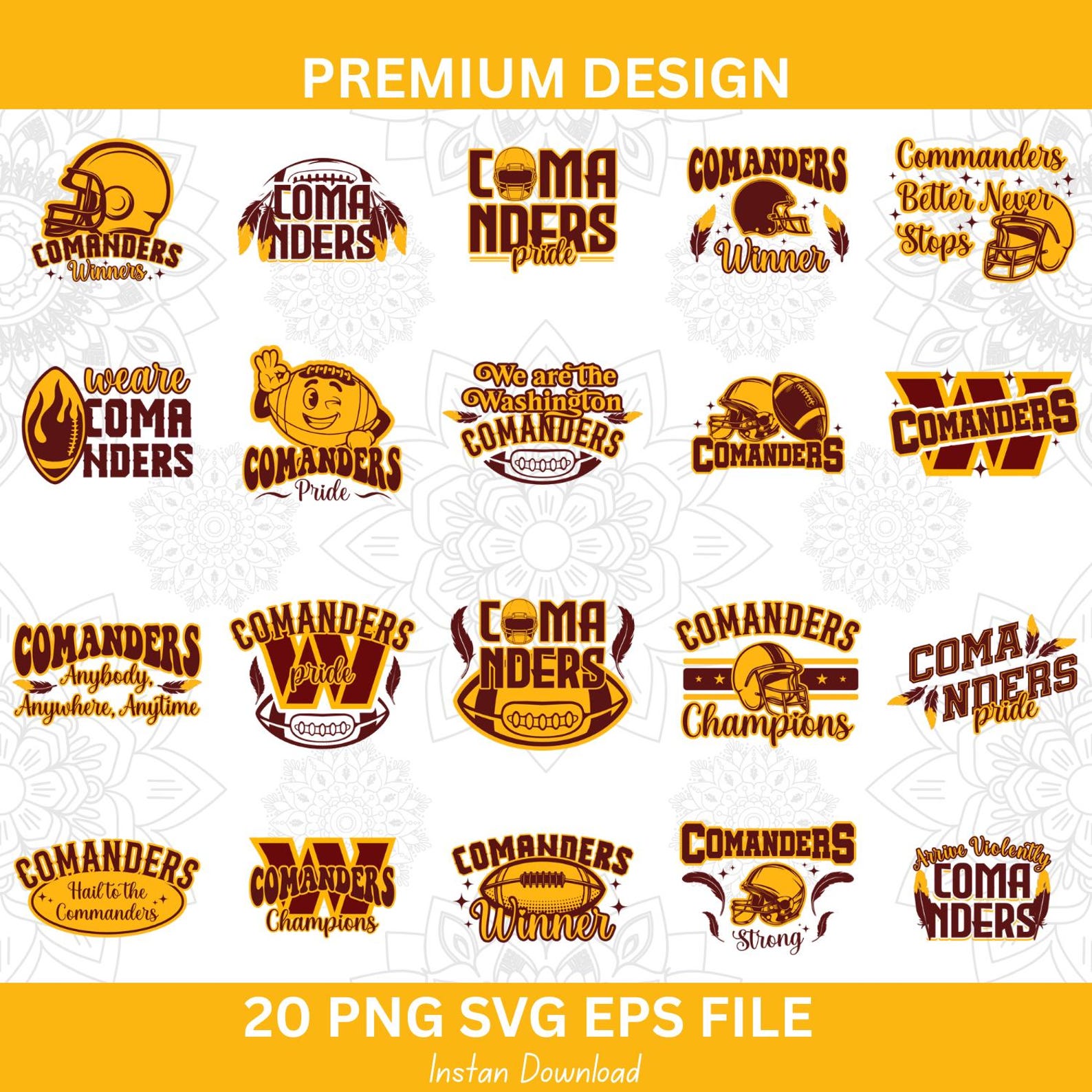 Commanders Football Team SVG PNG, T-shirt Graphics (digital Download ...
