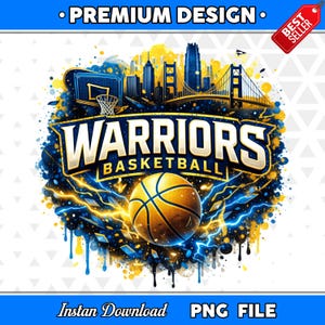 Warriors Basketball PNG, projekt sublimacji sportowej (pobieranie cyfrowe)