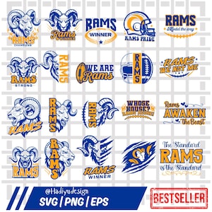 Fichier 20, Rams svg, Rams png, lot Rams, football Rams, équipe de football, Love Rams, Tshirt, Clip Art, Cricut, fichier en couches, téléchargement immédiat