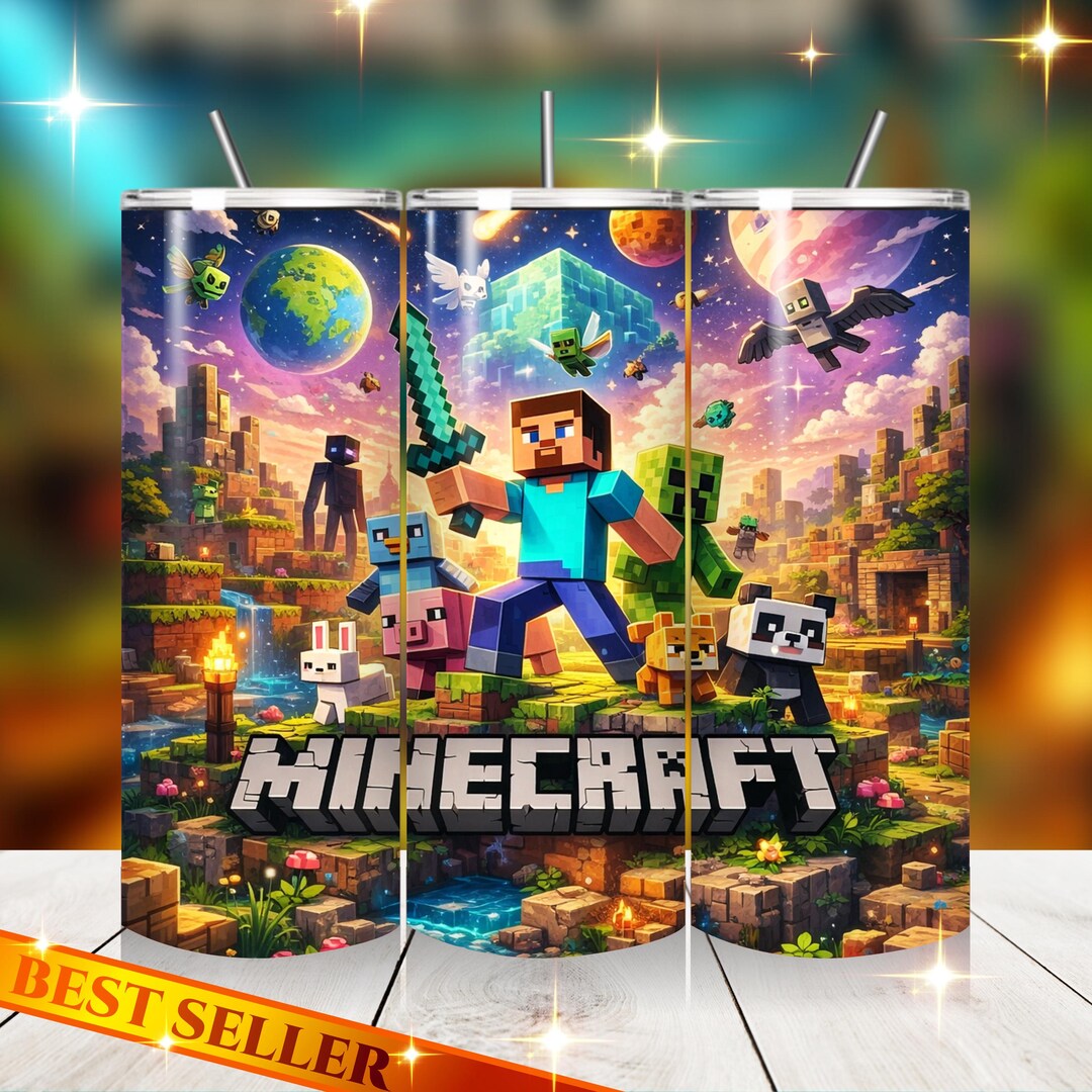 Minecraft Silverware Design Minecraft Tumbler 20oz, Minecraft Gamer Cup, Minecraft Fan Gift, Gaming ...