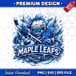 Maple Leafs Hockey PNG, sport sublimeringsdesign (digital nedladdning)