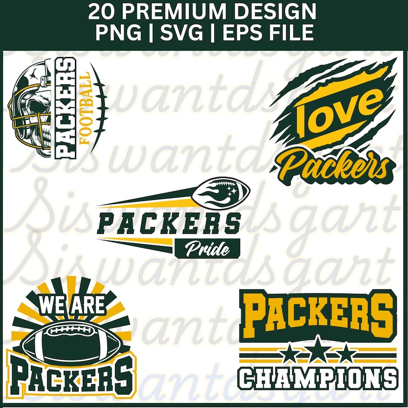 Packer Rhinestone Designs Packers SVG PNG 20 Bundle, Cutfile Cricut, Packers Silhouette, Packers ...