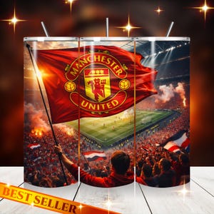 Inspired Manchester united Wrap Design Tumbler and Water Bottle sublimation man uni