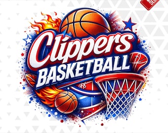 Clippers Basketball PNG, Sports Sublimation Design (Digital Download)