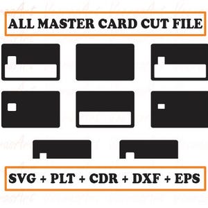 Paquete de archivos de corte para tarjetas MasterCard, plantillas de tarjetas de crédito, calcomanías para tarjetas de crédito, plantillas de tarjetas de débito, portadas de tarjetas MasterCard para Cricut