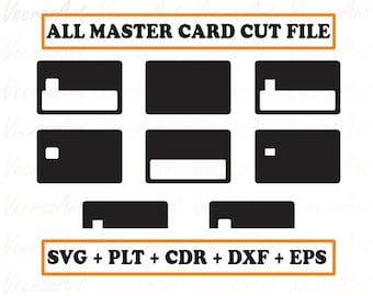 All Master Card Cut File Bundle, credit Card Template, credit card sticker, debit card template, master card cover svg for cricut