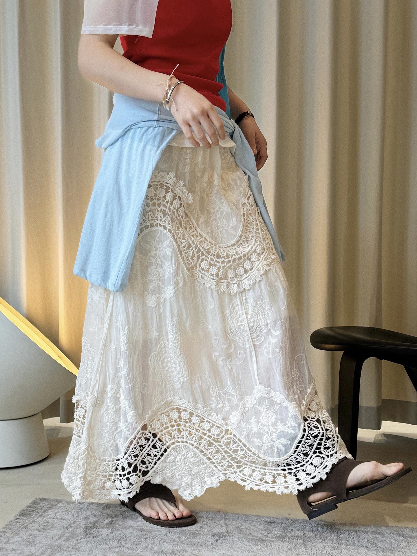 Patchwork Lace Skirt - Etsy